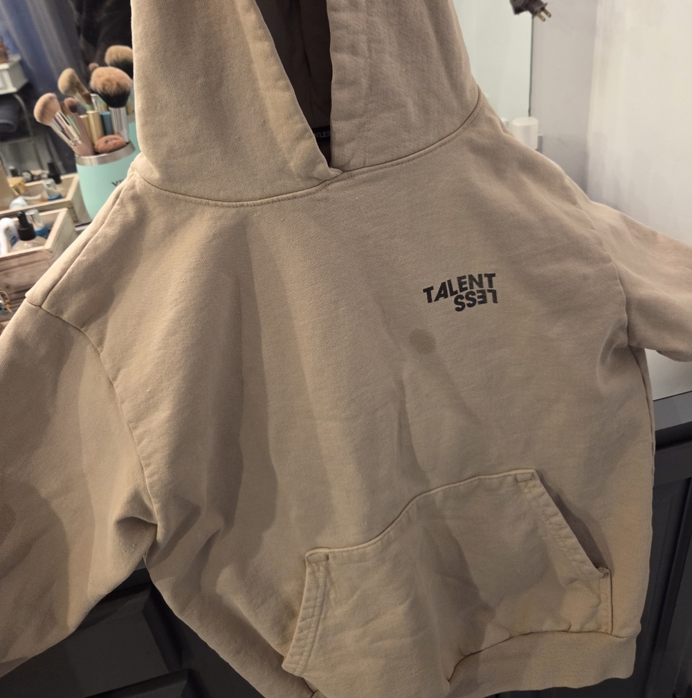 TALENTLESS Neutral Beige Pullover Hoodie